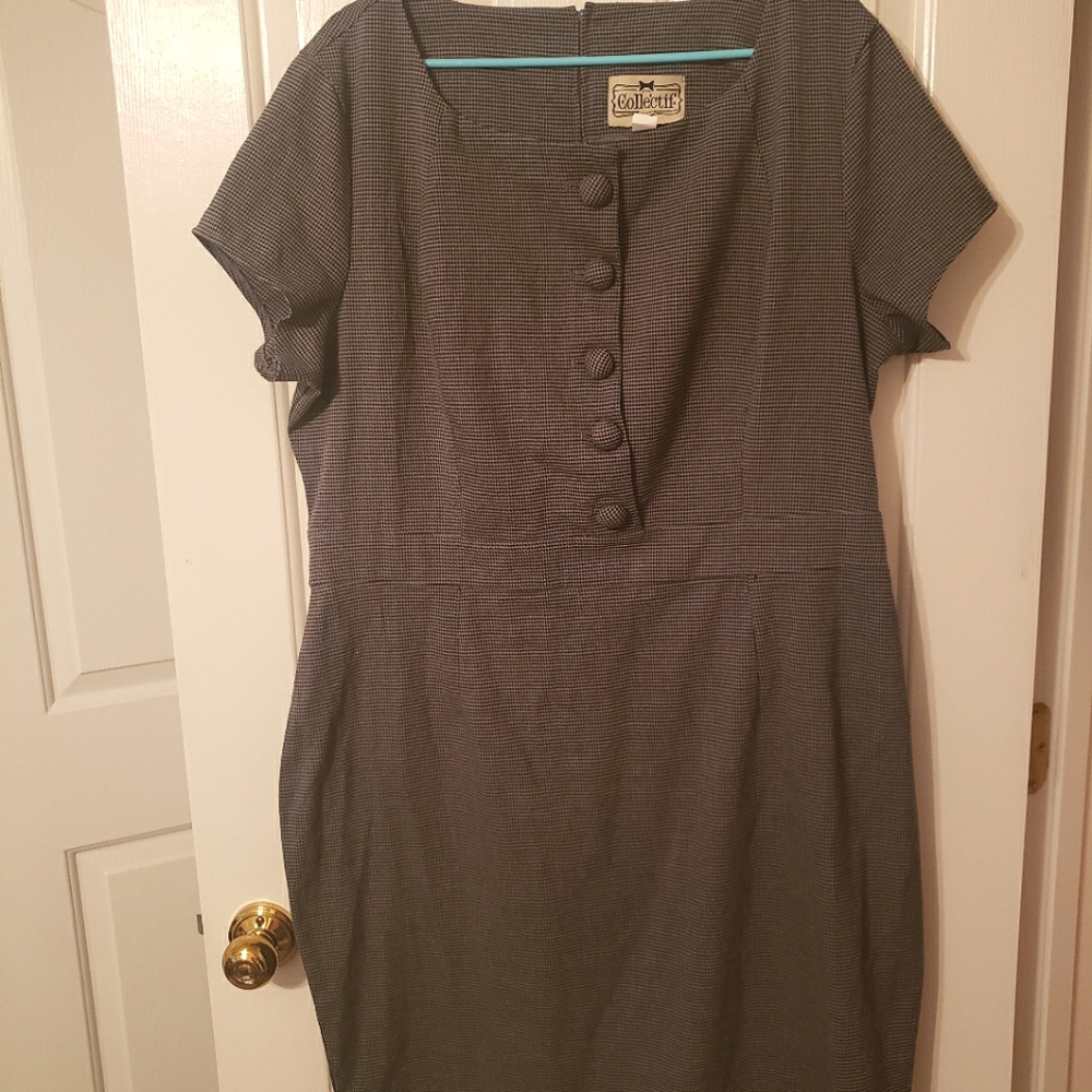 Houndstooth Collectif Pencil Dress